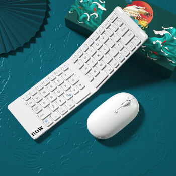 B.O.W折叠蓝牙键盘鼠标套装无线ipad手机平板通用笔记本便携小