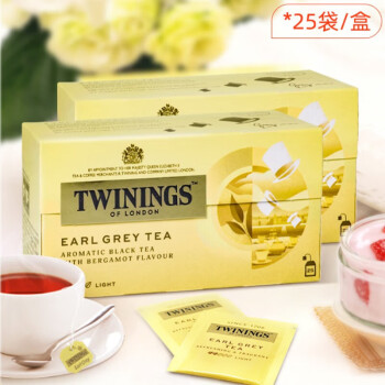 川宁（TWININGS）红茶进口茶叶  豪门伯爵红茶（调味茶） 25袋*2g*2盒