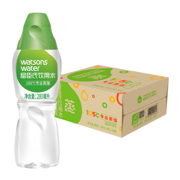 屈臣氏（Watsons） 饮用水（蒸馏制法）百年水品牌旅行会议用水小包装 280ml*35瓶