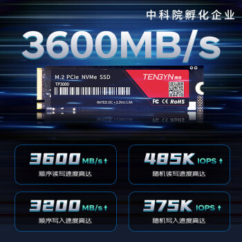 腾隐（TENGYIN）精选长江存储晶圆 台式机笔记本SSD固态硬盘PCIe3.0 M.2接口 1TB TP3000 读速3600MB/S