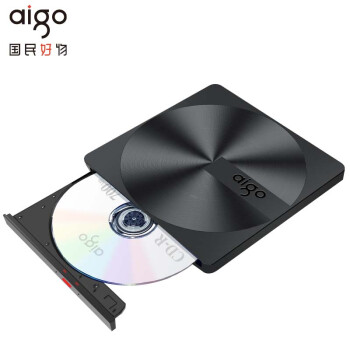 爱国者（aigo）G300 八倍速外置光驱 外置DVD刻录机 移动光驱 黑色(兼容Windows/国产系统)