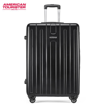 美旅箱包时尚条纹行李箱万向轮旅行箱大容量密码箱TC3黑色28英寸