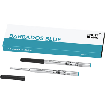 万宝龙（MONTBLANC）巴巴多斯蓝圆珠笔蓝色M尖笔芯2支装 116219/128219
