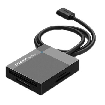 绿联（UGREEN） USB3.0多功能读卡器 四口合一 支持CF/SD/MS/TF卡  灰色 1米CR125(30335)