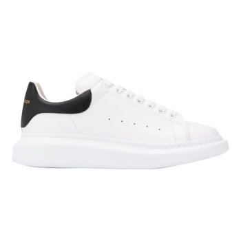 亚历山大麦昆（Alexander McQueen）AMQ男士系带小白鞋阔型休闲运动鞋 白色/黑色 39.5 