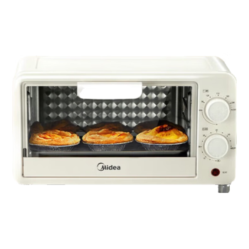 美的（Midea）PT10X1 电烤箱 迷你容量10L 极简操作60-230℃宽幅调温 上下加热 金属烤管
