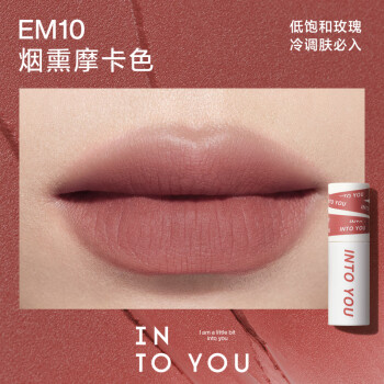 INTO YOU女主角唇泥哑光口红唇釉不易沾杯七夕情人节礼物EM10烟熏摩卡 2g