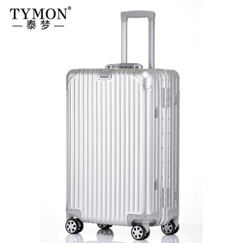 泰梦（TYMON）金属灯塔铝镁合金拉杆箱TM-1801 20英寸 银黑蓝玫瑰金