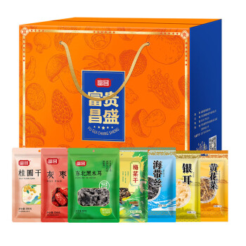 富昌食品 庆丰年礼包A款785g 梅菜干海带丝灰枣组合干货礼品