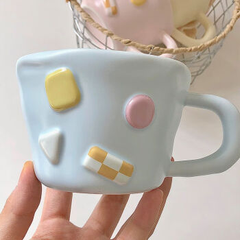 求巧创意陶瓷马克杯高颜值杯子家用早餐杯可爱咖啡杯女情侣水杯