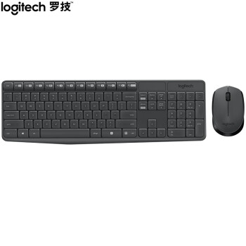 罗技（Logitech）MK235无线键鼠套装 黑色全尺寸办公键盘鼠标套装 防泼溅防指纹 带无线2.4G接收器
