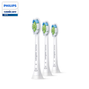 飞利浦（PHILIPS）电动牙刷刷头 钻石亮白型刷头W2  3支装 白色 适配钻石5系、9系
