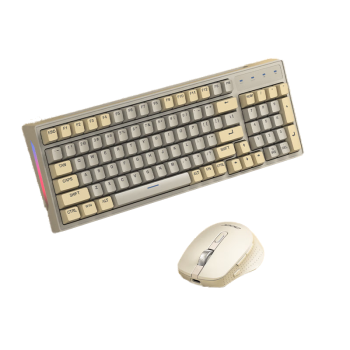 宏碁(acer)无线蓝牙键鼠套装 充电鼠标键盘 手机电脑ipad平板通用 键鼠套装 OMR143 灰黄拼色