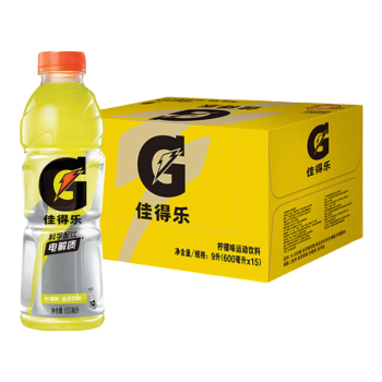 百事可乐 佳得乐 GATORADE 柠檬 补充电解质 运动饮料 600ml*15 百事出品