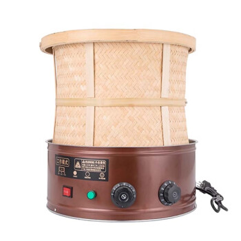 NGNLW 电烘焙笼小型茶叶提香烘焙机食品醒茶炭香烤茶器智能烘干机   咖啡色40直径-旋钮定时 