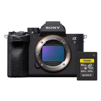 索尼（SONY）Alpha 7 IV 全画幅微单相机 创意外观滤镜+ CEA-G80T存储卡 存储卡套装 4K视频（a7M4）