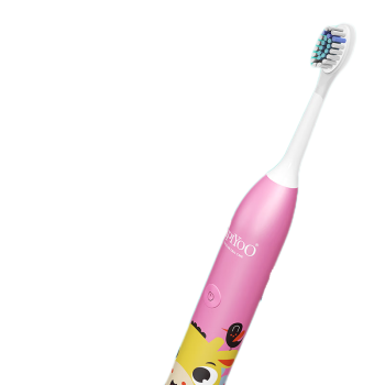 ApiYoo 艾优儿童电动牙刷 A7卡通外观小巧机身无线充电IPX7级防水 班尼鹿（粉色） 儿童款