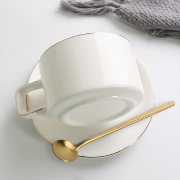 贝瑟斯欧式咖啡杯套装父亲节礼物简约下午茶杯拿铁杯陶瓷杯子带勺创意拉花咖啡杯碟