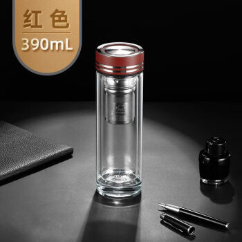 富光加厚双层玻璃杯男女礼品印字泡茶杯G2035透明水杯子礼盒刻字