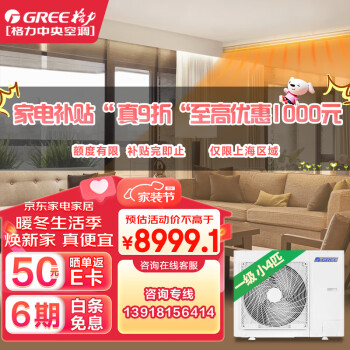 格力（GREE）K+系列风管机一拖一 大3匹带水泵 家用嵌入式空调1级能效中央空调冷暖FGR8.5Pd/K(S))Nh-N1