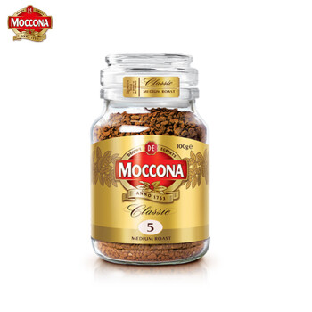 摩可纳 Moccona 进口纯咖啡粉 经典中度烘焙冻干速溶黑咖啡 100g