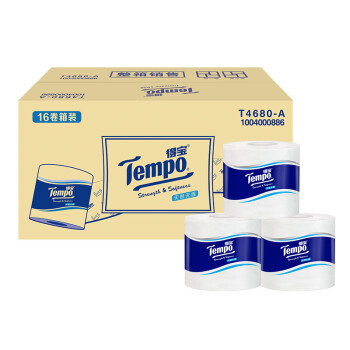 得宝（Tempo） 卷纸 4层*160g*16卷 德宝有芯卷纸 天然无香（整箱销售）