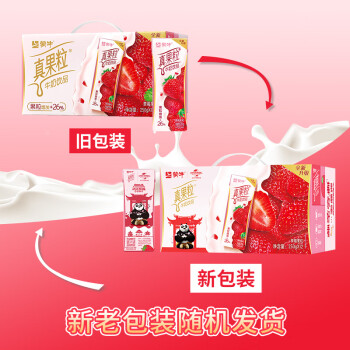 蒙牛真果粒牛奶饮品（草莓）250g×12 真实果粒 年货礼盒