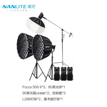 Nanlite南光 专业摄影补光灯 大功率led户外视频直播常亮灯 Forza 500 II 标配（单色温）