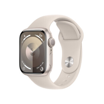 Apple/苹果 Watch Series 9 智能电话健康手表GPS款41毫米星光色 运动型表带S/M 苹果手表S9 