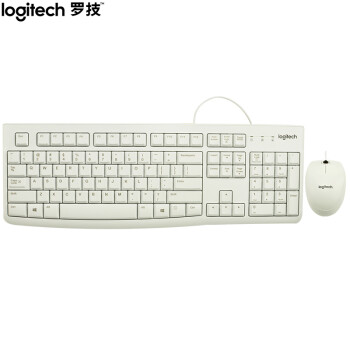 罗技（Logitech）MK120 键鼠套装 有线键鼠套装 办公键鼠套装 电脑键盘 笔记本键盘 联想全尺寸 白色  RH.