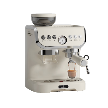 雪特朗意式半自动咖啡机家用磨豆机奶泡机研磨一体 可视压力显示