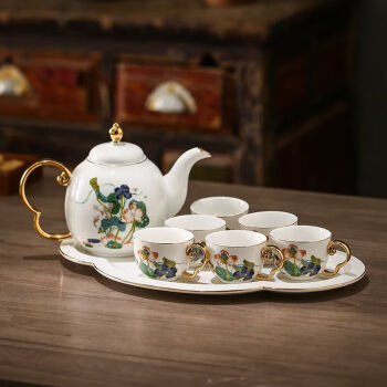 味邦荷塘月色中式下午茶陶瓷茶具套装2023款轻奢咖啡杯茶杯高级