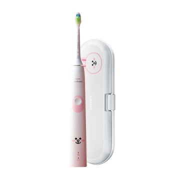 飞利浦（PHILIPS）电动牙刷 净齿呵护型 充电式声波震动牙刷 2种洁齿强度 元气可妮兔 HX6801/36（线下同款）