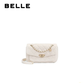 Belle 女气质优雅绗缝包单肩斜挎小方包 X6940BX4 米色 