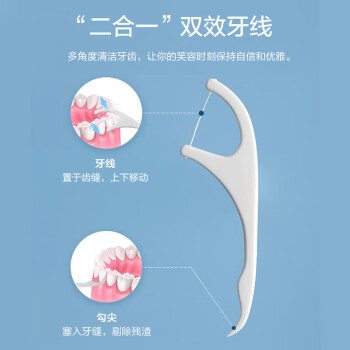 九彩江 牙线棒独立包装50支细滑圆线清洁齿缝护齿便捷护理牙签