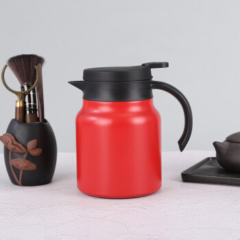 德欧星光厨具 316不锈钢焖茶壶茶水分离泡茶保温壶1000ml/个 红色 2个起售