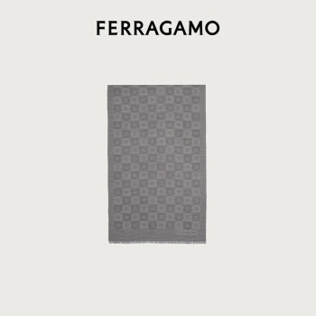 菲拉格慕（Ferragamo）男士灰色Gancini图案围巾 0770215 礼物送男友