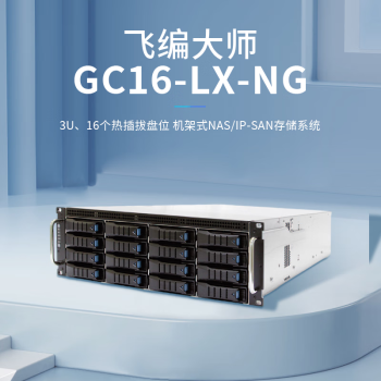 飞编大师GC16LXNG国产化千兆磁盘阵列自主可控企业级高性能网络存储数据记录 160TB