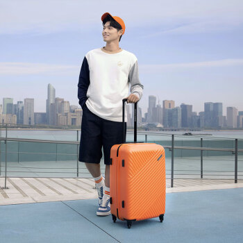 美旅箱包简约时尚男女行李箱超轻万向轮旅行箱密码锁 24英寸 TV7橘色