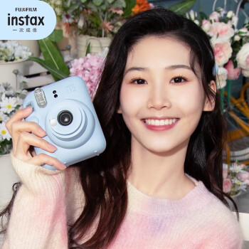 FUJIFILM instax mini12一次成像拍立得相机mini12 绣球蓝 官方标配（含影像花室配件盒）