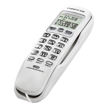 中诺电话机座机固定电话来电显示桌壁两用免电池有线板机坐机C259白色办公伴侣