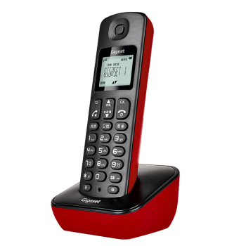 Gigaset原西门子品牌电话机A191数字无绳电话单机中文显示双免提家用办公座机子母机(魔力红) 