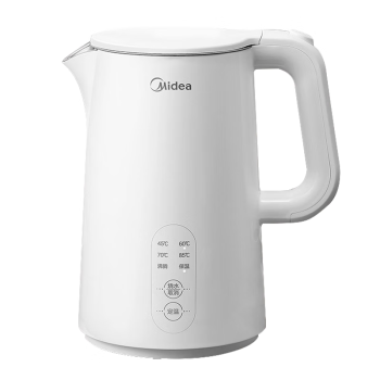 美的（Midea）电水壶热水壶烧水壶开水壶控温壶316L不锈钢内胆1.5L侧显温度智能自动断电15X301-PRO