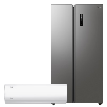 美的（Midea）冰空套装 慧鲜系列607升变频对开门冰箱BCD-607WKPZM(E)+1.5匹酷省电壁挂式空调KFR-35GW/N8KS1-1