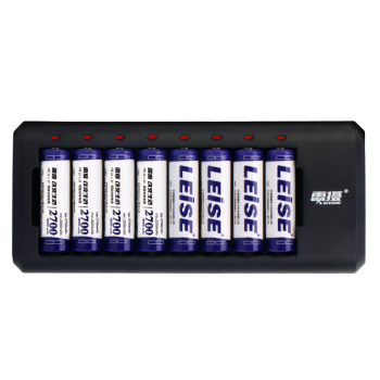 雷摄（LEISE）充电电池5号五号8节套装(8节5号2700毫安充电电池+8槽智能快速充电器）适用:麦克风/玩具#C818