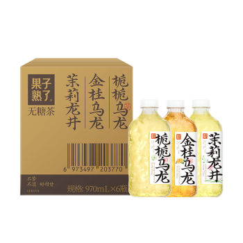 果子熟了 无糖茶  混合口味（金桂+栀栀+茉莉）0糖0脂0卡 970mL*6瓶  整箱