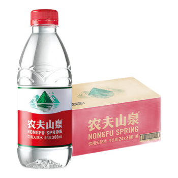 农夫山泉饮用水 饮用天然水普通装1*24瓶整箱装 380ml【整箱】