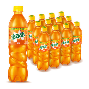 百事可乐 美年达可乐 橙味 汽水碳酸饮料 500ml*12瓶 整箱装