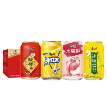 康师傅冰红茶/冰糖雪梨/酸梅汤/水蜜桃310ml*24混合罐 整箱 随机发货