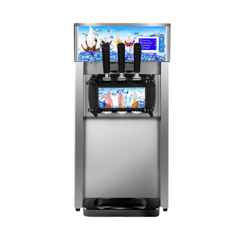 欧斯若  不锈钢台式软质冰淇淋机商用雪糕机全自动冰激凌机三头小型甜筒机   不锈钢ZM-168入门地